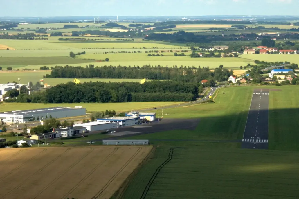 Flugplatz Gera-Leumnitz aus der Luft
